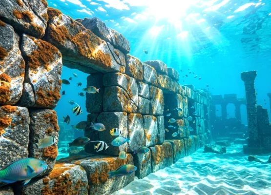 a 7,000-Year-Old Wall Underwater