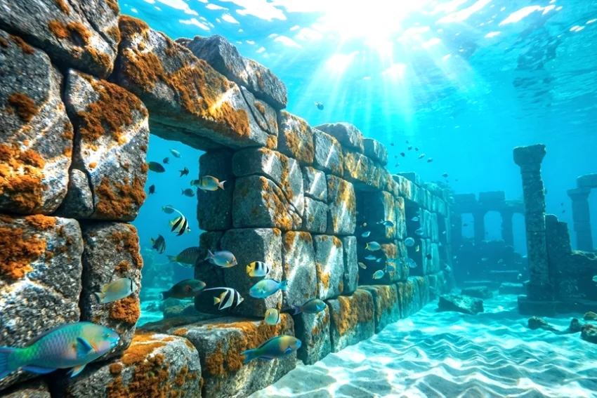 a 7,000-Year-Old Wall Underwater