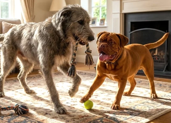 Irish Wolfhound and Dogue