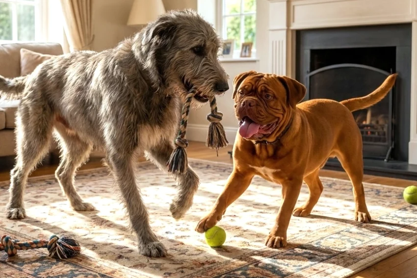 Irish Wolfhound and Dogue
